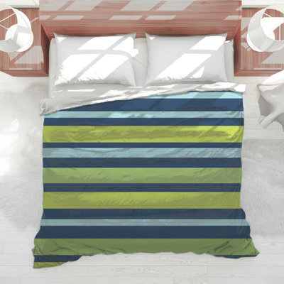 Blue Green Stripes Comforter