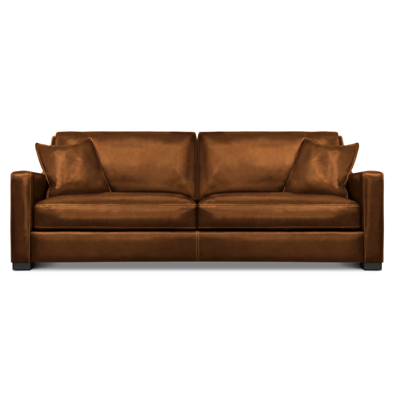 Veracruz 97'' Leather Sofa, Lava (Maestro Artisano), Ash Honey