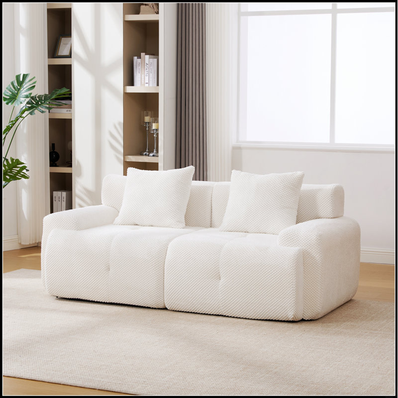 Causeuse modulaire moderne avec conception capitonnée en nuage et fonctionnalité de canapé convertible pour les petits espaces