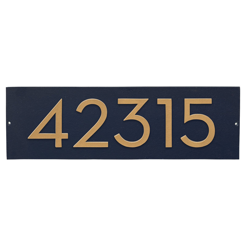 Rectangle Wall Plaque, Navy/Gold, Yes