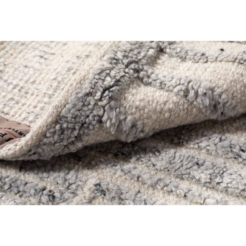 Cliffside Flatweave Wool Geometric Area Rug in Ice Blue/White, Rectangle 8' x 10'
