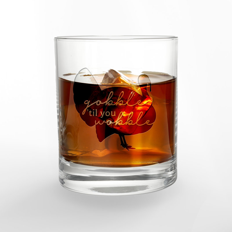 Verre à whisky gravé Gobble Til You Wobble