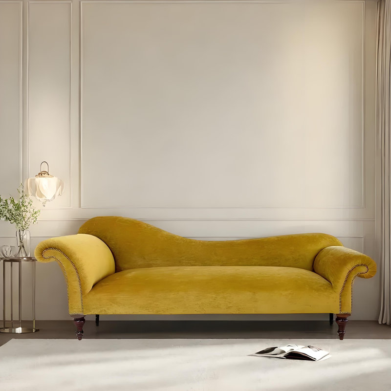 Chaise longue décontractée élégante et confortable, Orienté à gauche (vu de face), Jaune citron
