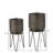 Adalid Set of 2 Metal Planters with Stand, Honeycomb Cachepot Indoor Planter Set