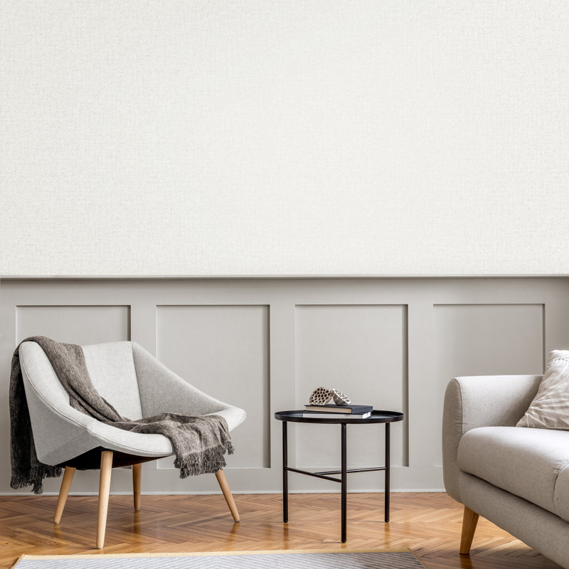 Azara Plain Textured Wallpaper, White