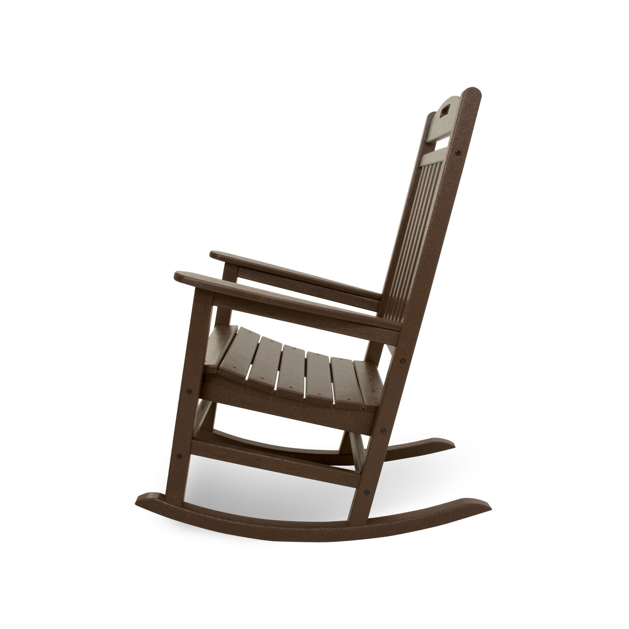 POLYWOOD Yacht Club Rocking Chair, Dark Brown