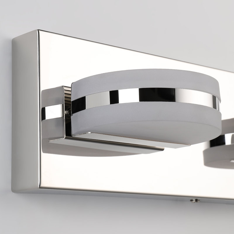 Éclairage pour meuble-lavabo à DEL Marlita, haute transmittance et intensité variable 5500K, Chrome chrome, 6