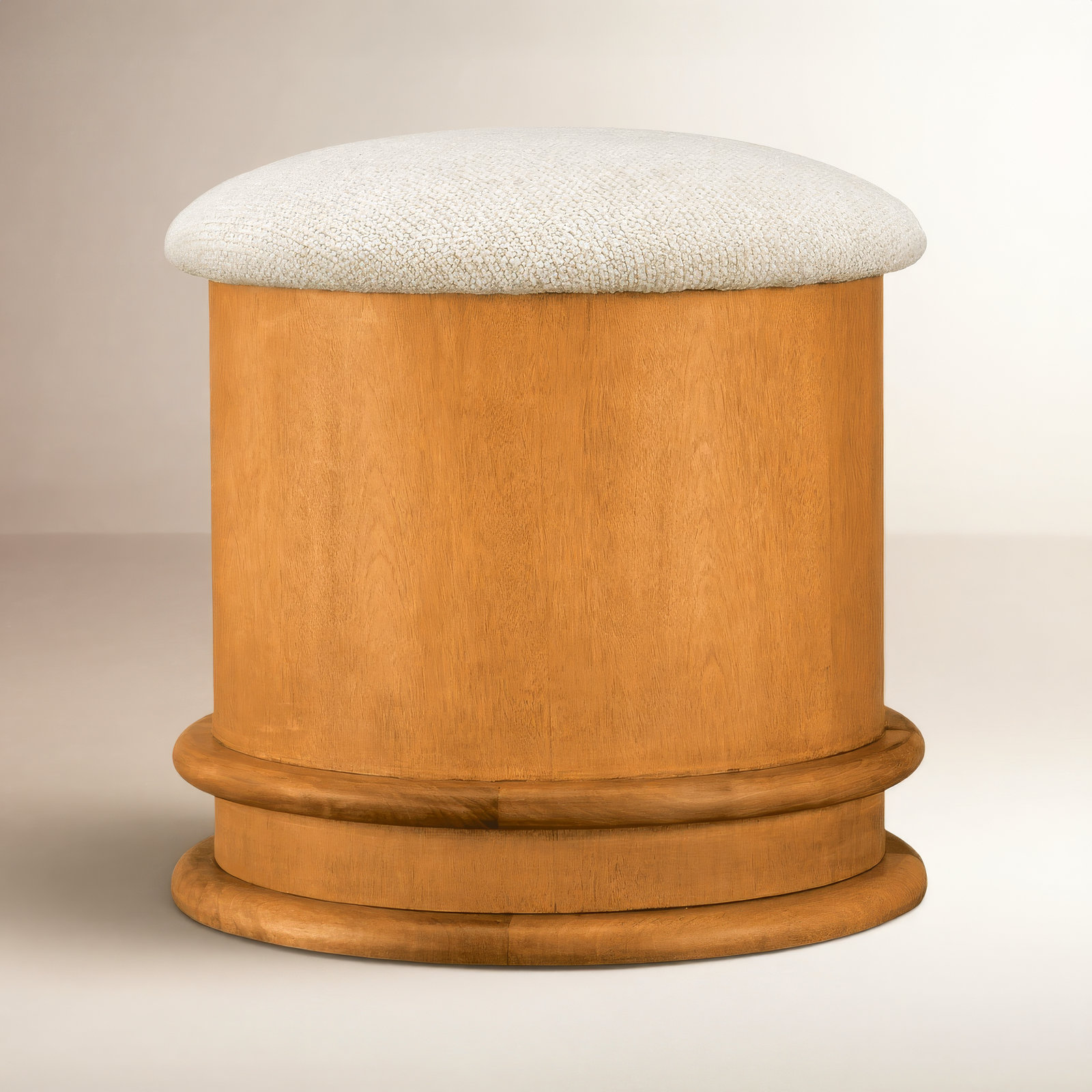 Gillian Segal for Moe's Piccolo Storage Stool, Flecked Oatmeal