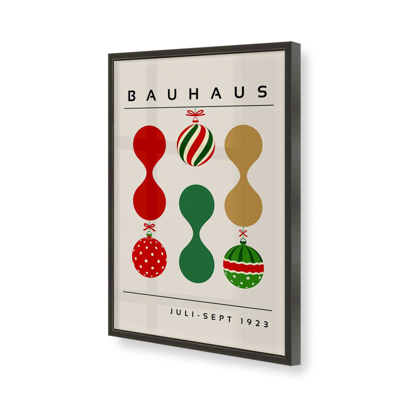 Ornements de Noël rétro Bauhaus, H 11 po x l 9 po, Cadre photo noir satiné