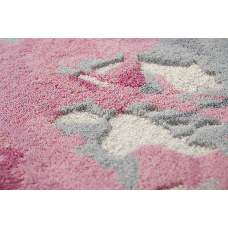 Tapis beige/rose en laine touffeté à la main Prentice, Rectangle 8 pi x 10 pi