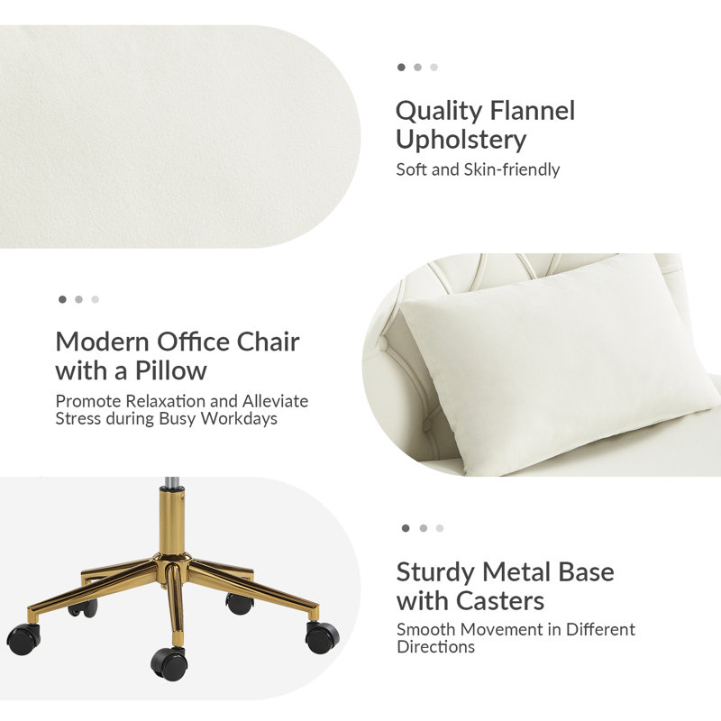 Acquanette Polyester Office Chair, Ivory