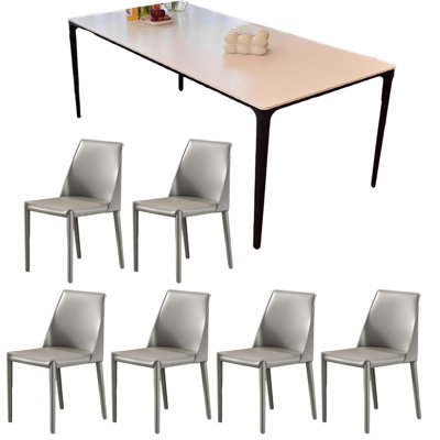 Rectangular modern simple white rock table