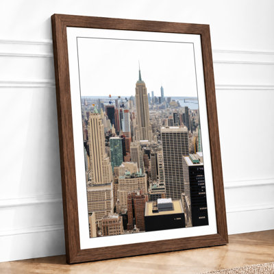Manhattan Skyline Vintage - Framed Print