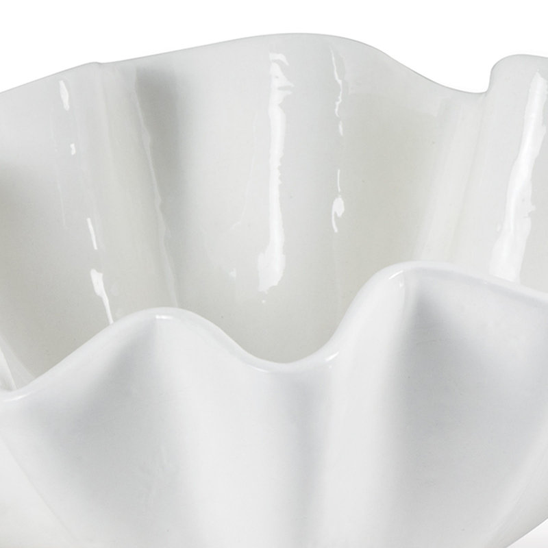 Ruffle Ceramic Decorative Bowl, Large