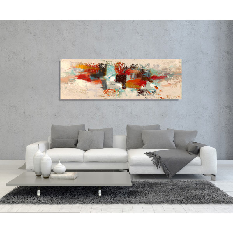 Spring Abstract by Lucas - Wrapped Canvas Painting, 35cm H x 100cm W x 4cm D, Wrapped Canvas