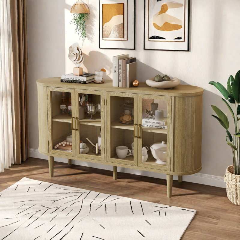 Buffet avec panneaux cannelés Modern Farmhouse, Naturel