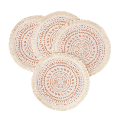 Farhan Cotton Geometric Round Placemat