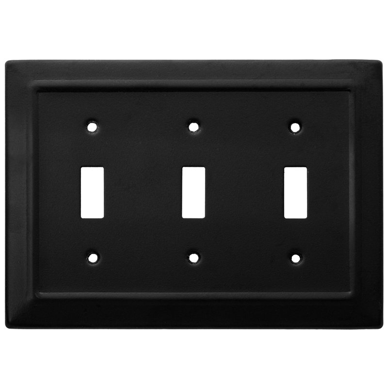 Matte Black Aluminum 3-Gang Toggle Light Switch Wall Plate