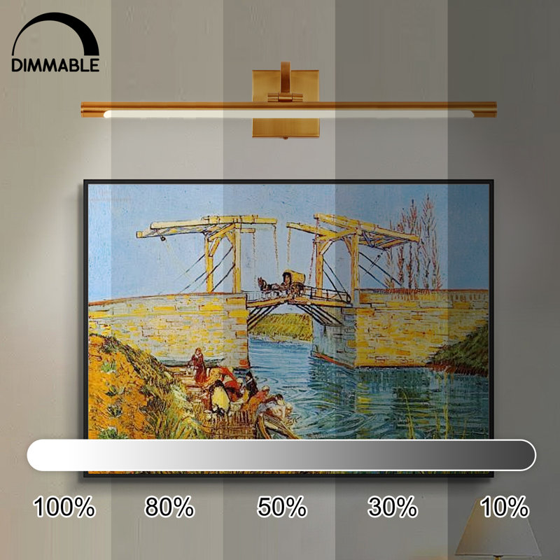 Lampe à DEL 1 lumière à intensité variable réglable 3000K / 4000K / 5000K, Laiton brossé, 960 lumens