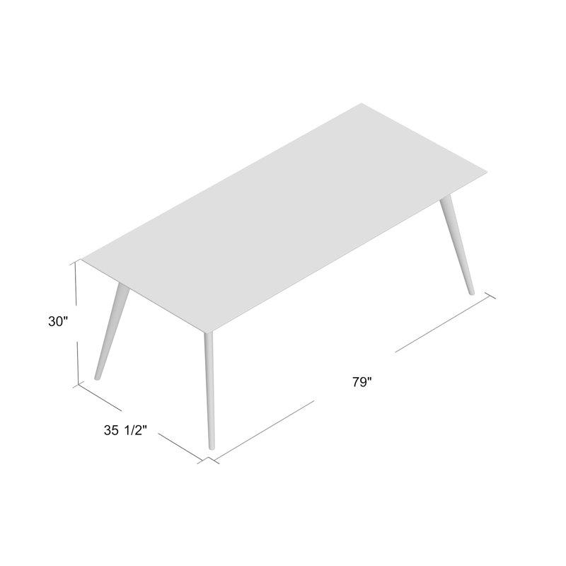 Airfoil Metal Base Dining Table, Black, American Walnut