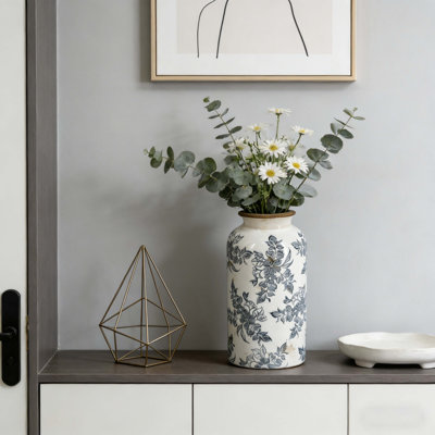 Vase à fleurs avec motif floral