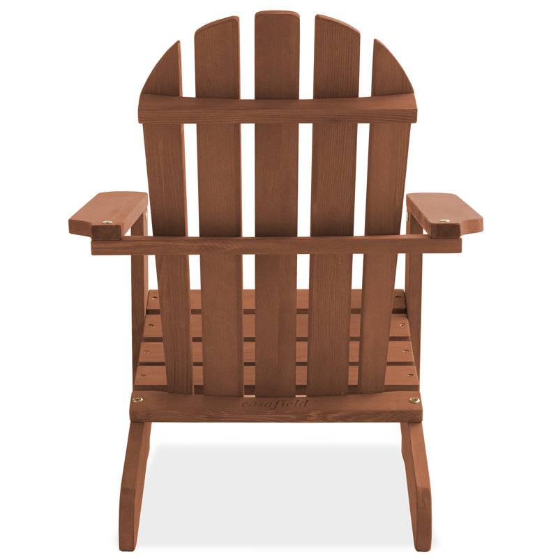 Casafield Children's Adirondack Chairs, Set of 2 Cedar Wood Outdoor Kid's Chairs for Patio, Deck, Lawn and Garden, Partially Pre-Assembled - Espresso