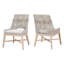 Bowker Teak Wood Premium All-Weather Wicker Outdoor Dining Side Chair with Cushion-1290048191