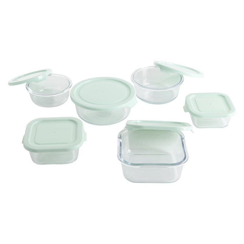 Martha Stewart 12-Piece Clear Glass Food Storage Container Set With Lids