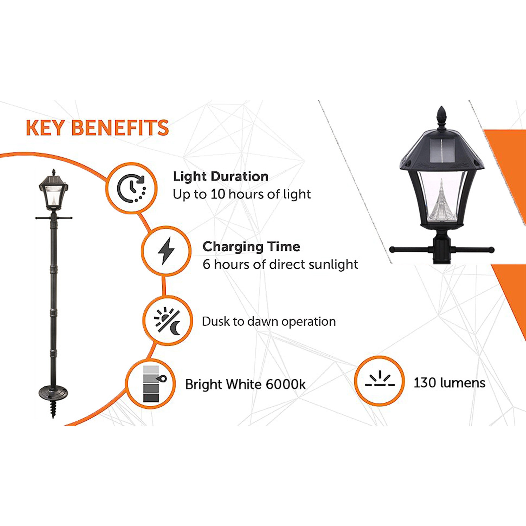 Charlton Home® Sebastopol Black 1Light 78" H Solar Powered Integrated