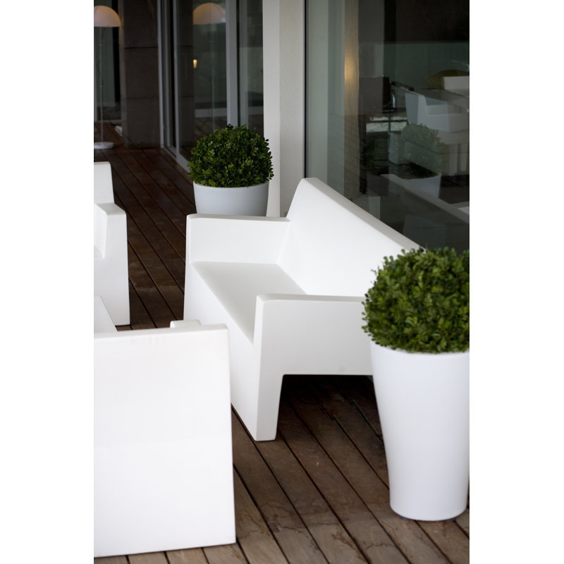 Jut 36" Wide Outdoor Patio Sofa, Black