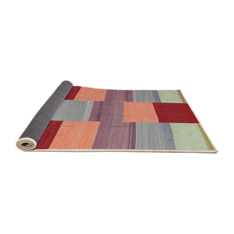 Tapis abstrait rouge / rose, Rond 8 pi
