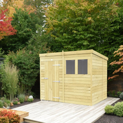 Pent Shed - Single Door with Windows