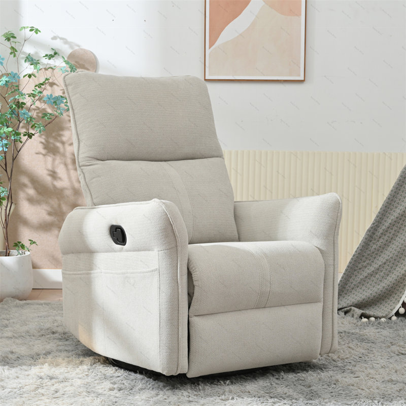 Aldo 270° Swivel Rocker Recliner with Adjustable Recline, Courant, Gris pâle 1