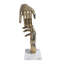 Sculpture mains sur base de marbre - 8,5 x 4 x 13 po - or