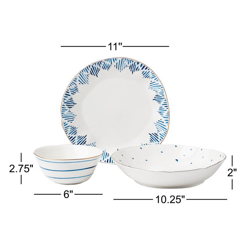 Service de table 12 pièces Lenox Blue Bay