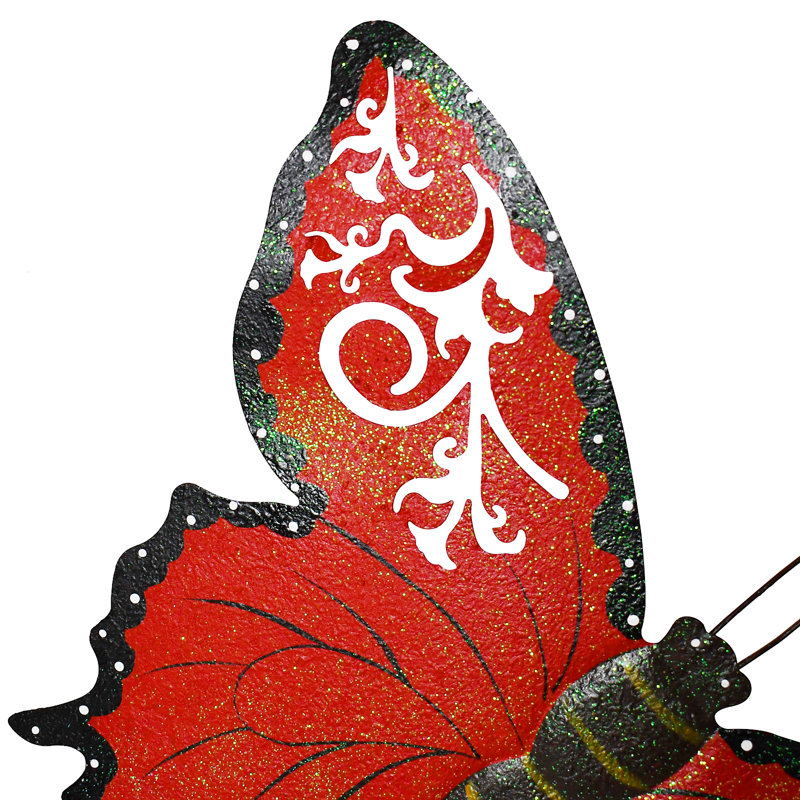 Piquet de jardin en métal 18,5 pouces, Rouge
