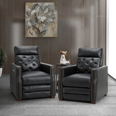 Saxby 31.50" Wide Genuine Leather Power Recliner