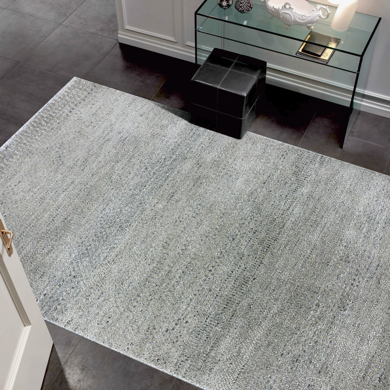 Tapis naturel et noir noué à la main de haute qualité, Rectangulaire : 12 pi x 15 pi
