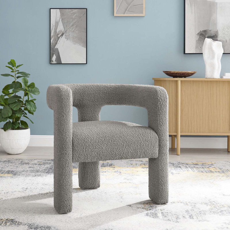 Fauteuil Kayla Boucle, Gris clair