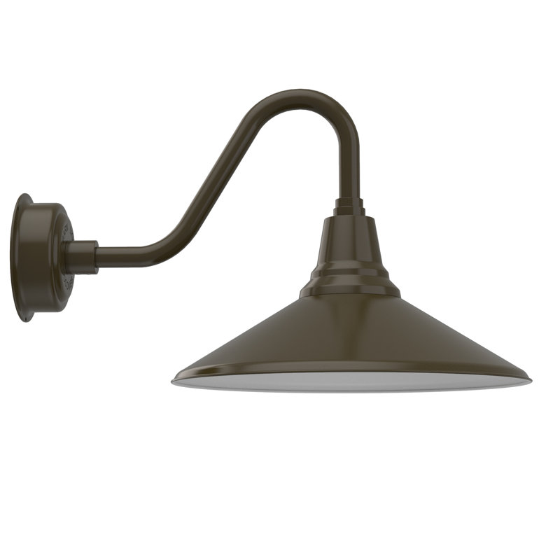 Luminaire de grange d'extérieur Albali, Bronze acajou, H 14,97 po x l 18 po x P 25,25 po
