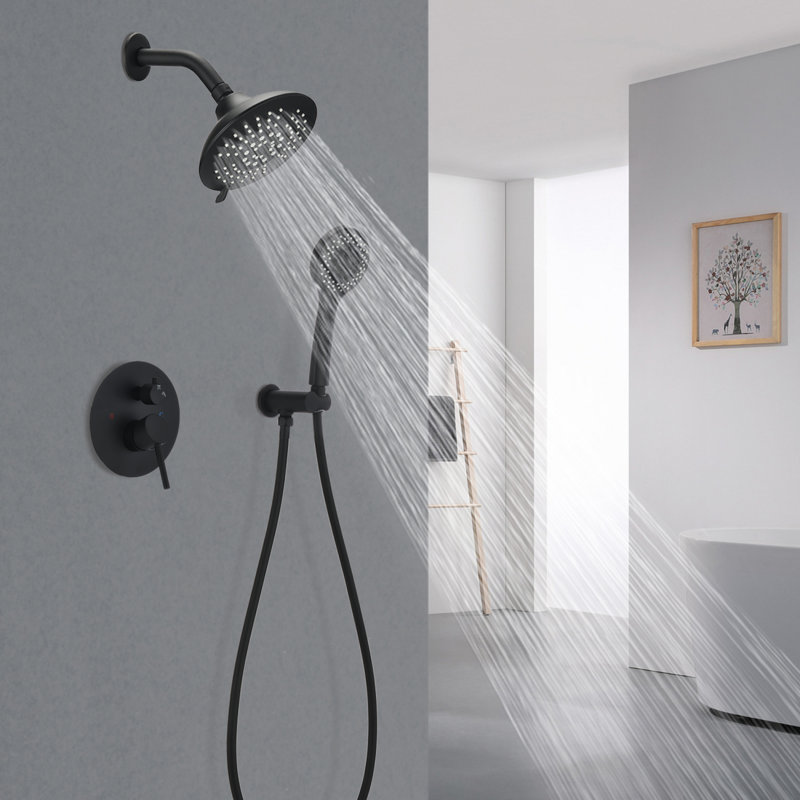Robinets et systèmes de douche de qualité supérieure noir mat avec douche à pluie réglable