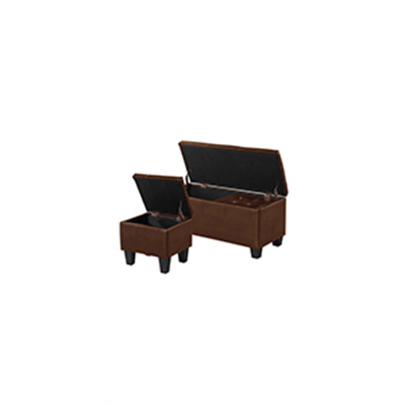 Grand ensemble de banc de rangement avec repose-pieds, combinaison 3 en 1 avec revêtement en lin capitonné pour le salon et l'entrée, pouvant supporter 250 lb