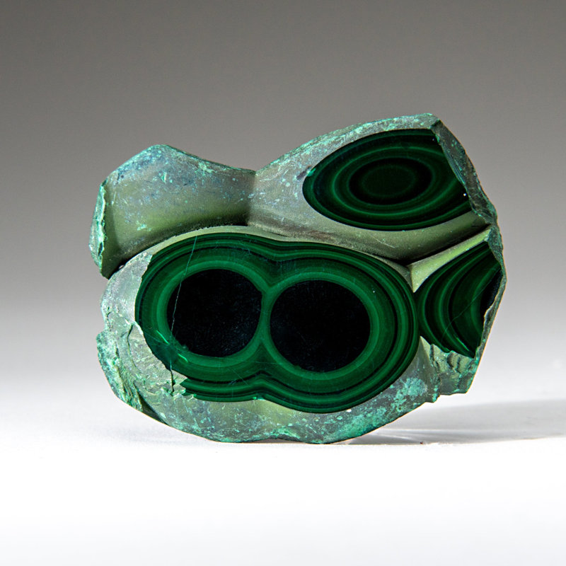 Genuine Polished Malachite Stalactite Slice (159.4 grams)