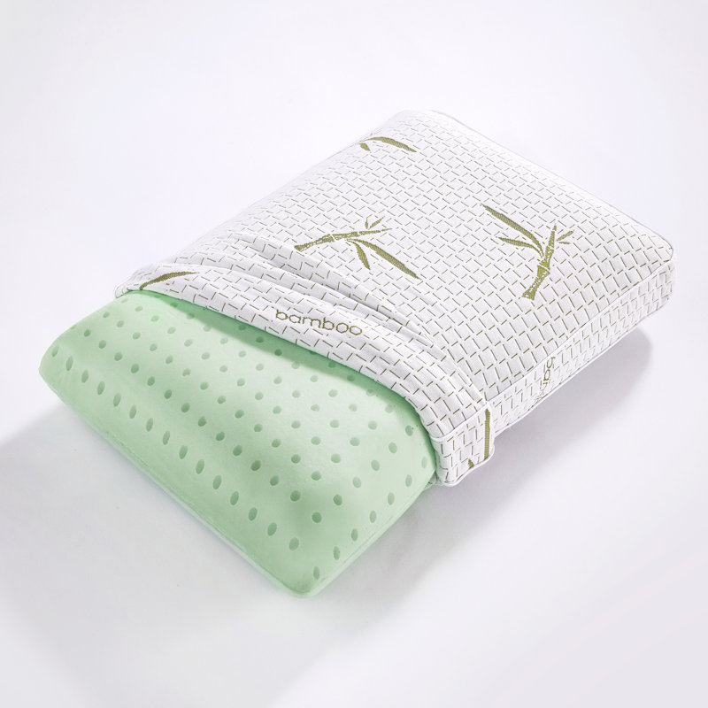 Green Tea Infused Memory Foam Bed Pillow with Bamboo Cover