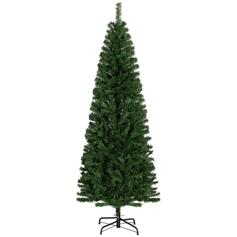 Arbre de Noël au crayon 6 pi, sapin de Noël artificiel non éclairé avec branches réalistes, arbre d'Halloween avec 618 pointes, vert