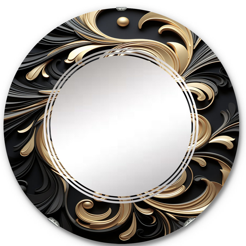 Kerst - Miroir mural moderne rond, 24 po x 24 po