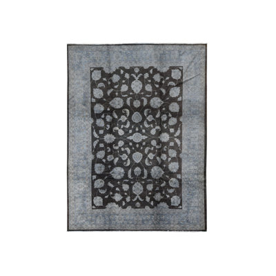 Tapis oriental rectangulaire en laine noué à la main surteint 9 pi 0 po x 12 pi 0 po - MOA10280660