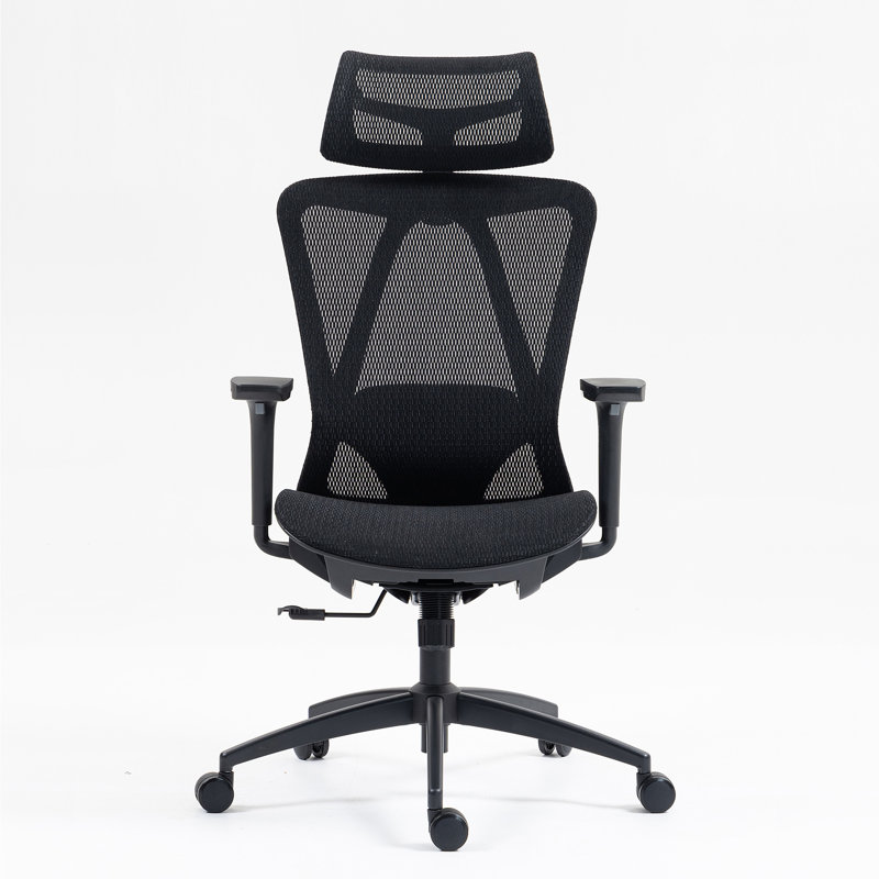 High Back Mesh Office Chair:8360HW-BK, Black, Black