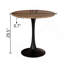 Table de salle à manger ronde 31,5 "couleur noyer-821733130-821733128