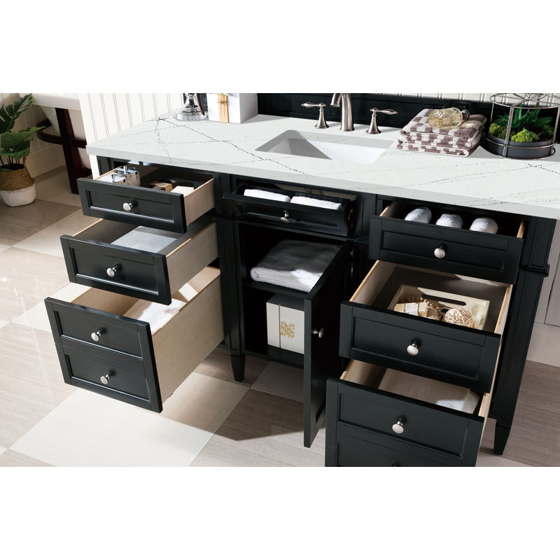 Brittany 60'' W Single Vanity, Ethereal Noctis, Black Onyx